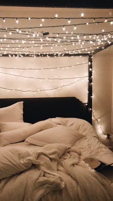 46 Amazing Bedroom Decorations with String Lights Ideas - Page 3 of 46 ...
